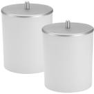 Kit 2 Lixeira Lixinho Cesto de Lixo Banheiro Lavabo Escritório Luxo Pia Cozinha 5 Litros Branco/Prata Arthi Kit 2 Lixeira Lixinho Cesto de Lixo Banheiro Lavabo Escritório Luxo Pia Cozinha 5 Litros Branco/Prata Arthi