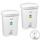 Kit 2 Lixeira Plástica 36 Litros Com Pedal Cesto De Lixo Escritório Banheiro Cozinha - Sanremo Kit 2 Lixeira Plástica 36 Litros Com Pedal Cesto De Lixo Escritório Banheiro Cozinha - Sanremo