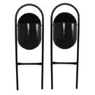 Kit 2 Lixeira Portugal FechadaChapa Parque Calçada Rua 115cm