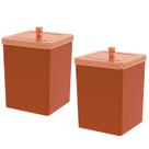 Kit 2 Lixeira Quadrada 6,5 Litros Cesto De Lixo Rose Gold Para Banheiro Pia Cozinha - Future Kit 2 Lixeira Quadrada 6,5 Litros Cesto De Lixo Rose Gold Para Banheiro Pia Cozinha - Future
