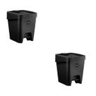 Kit 2 Lixeira Slim 8 Litros Com Pedal Plástico 25Cm Preto
