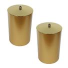 Kit 2 Lixeiras 8 Litros Cesto de Lixo Dourado com Tampa Cozinha Banheiro - AMZ Kit 2 Lixeiras 8 Litros Cesto de Lixo Dourado com Tampa Cozinha Banheiro - AMZ