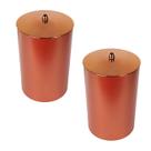 Kit 2 Lixeiras 8 Litros Cesto de Lixo Rose Gold com Tampa Cozinha Banheiro - AMZ Kit 2 Lixeiras 8 Litros Cesto de Lixo Rose Gold com Tampa Cozinha Banheiro - AMZ