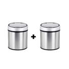 Kit 2 Lixeiras Automáticas Aço Inox 6 Litros Guimmis.casa