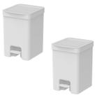 Kit 2 Lixeiras Com Pedal 12 Litros Porta Cesto De Lixo Plástica Cozinha Banheiro Trium - Ou Kit 2 Lixeiras Com Pedal 12 Litros Porta Cesto De Lixo Plástica Cozinha Banheiro Trium - Ou