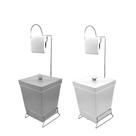 Kit 2 Lixeiras Com Suporte De Papel Higiênico - Stolf Branco + Cinza