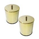 Kit 2 Lixeiras Dourada Aço Inox 3L + 5L Fineza Kit 2 Lixeiras Dourada Aço Inox 3L + 5L Fineza