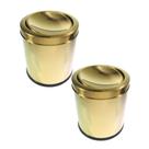 Kit 2 Lixeiras Dourada Aço Inox Basculante 3,2L Fineza