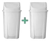 Kit 2 Lixeiras Lixo Grande Coleta Seletiva 50l Vai E Vem Branca Kit 2 Lixeiras Lixo Grande Coleta Seletiva 50l Vai E Vem Branca