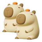 Kit 2 Luminaria Abajur Capivara Noturna Infantil de Silicone Led Bebê Luz Amarela