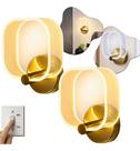 kit 2 Luminária Arandela Luxuosa Iluminação Parede Led 3 Cores Moderna EBAR80204