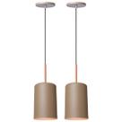 Kit 2 Luminária De Teto Lustre Pendente Balcão Veneza Fendi