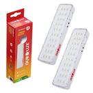 Kit 2 Luminária Emergência 2w 30 Leds Recarregável 6500k