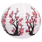 Kit 2 Luminária Japonesa Papel 30 cm Branca Sakura Vermelha