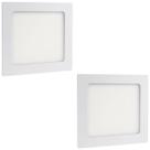 Kit 2 Luminária Led Quadrado 12W Embutir Luz Neutra 4000K Bivolt - Iluminação Equilibrada com Design Moderno