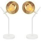 Kit 2 Luminária Mesa Jabuticaba Globo Ambar Harmony Branco