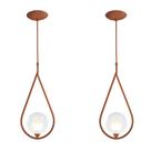 Kit 2 Luminária Pendente Aro Gota Harmony Cobre
