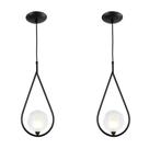 Kit 2 Luminária Pendente Aro Gota Harmony Preto