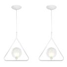 Kit 2 Luminária Pendente Aro Triangulo Harmony Branco
