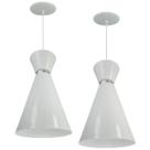 Kit 2 Luminária Pendente Berlim Interior Branco Brilho Fiação 110/220v