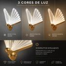Kit 2 Luminária Pendente Borboleta LED Dourada Led Ajustavel