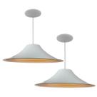 Kit 2 Luminária Pendente Chapéu Chinês Com Interior Cobre Com Fiação 110/220v Kit 2 Luminária Pendente Chapéu Chinês Com Interior Cobre Com Fiação 110/220v