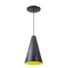 Kit 2 Luminária Pendente Cone Com Interior Amarelo Com Fiação 110/220v Kit 2 Luminária Pendente Cone Com Interior Amarelo Com Fiação 110/220v