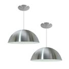 Kit 2 Luminária Pendente Meia Lua 50cm Interior Branco Brilho Com Fiação 110/220v