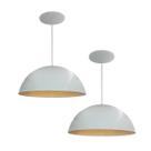 Kit 2 Luminária Pendente Meia Lua 50cm Interior Cobre Com Fiação 110/220v