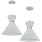 Kit 2 Luminária Pendente Pequim Com Interior Branco Brilho Com Fiação 110/220v Kit 2 Luminária Pendente Pequim Com Interior Branco Brilho Com Fiação 110/220v