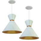 Kit 2 Luminária Pendente Pequim Com Interior Cobre Com Fiação 110/220v Kit 2 Luminária Pendente Pequim Com Interior Cobre Com Fiação 110/220v