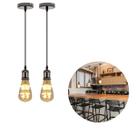 Kit 2 Luminária Pendente Soquete Bocal E27 Com Lâmpada Led Vintage Luz Amarela Formato Pêra