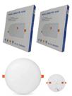 Kit 2 Luminária Plafon Led Borda Infinita 50W Embutir Redondo Bivolt Frio 6500k 30cm x 30cm Ilumimax