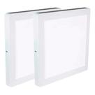 Kit 2 Luminária Plafon LED Quadrado Sobrepor 24W 6500K (520,0015) - Noll LED