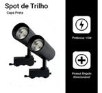 Kit 2 Luminária Preto Trilho Spot Led 15W 3500K Branco Quente Kit 2 Luminária Preto Trilho Spot Led 15W 3500K Branco Quente