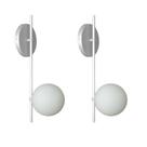 Kit 2 Luminárias Arandelas Parede Globo 12 Moderno Prata