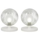 Kit 2 Luminárias de mesa Globo Harmony Branco Base Redonda