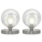 Kit 2 Luminárias de mesa Globo Harmony Escovado Base Redonda