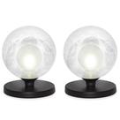 Kit 2 Luminárias de mesa Globo Harmony Preto Base Redonda