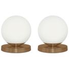 Kit 2 Luminárias de mesa Globo Orby Cobre Base Redonda