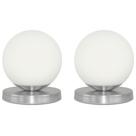 Kit 2 Luminárias de mesa Globo Orby Escovado Base Redonda