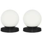 Kit 2 Luminárias de mesa Globo Orby Preto Base Redonda