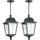 Kit 2 Luminárias de Teto 21x58cm Pendente Preto Clássico Termoplástico Bivolt Soberana Dital