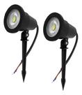 Kit 2 Luminárias Espetos Para Jardim LED Branco Quente 7w