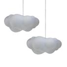 Kit 2 Luminárias Pendente Teto Infantil Nuvem Fluffy Branca Decoração Quarto Bebê