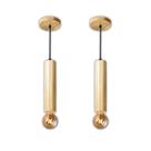 Kit 2 Luminárias Pendentes Cilindro Tubo de Madeira Maciça 1 Metro E27 Lustre Cor Natural Moderno Ideal para Bancadas Mesas Áreas de Festa Gourmet