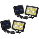 Kit 2 Luminárias Refletor Solar Parede 120 Cob Sensor Presença Sepa Preto branco-frio 3,7v