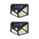 Kit 2 Luminarias Solar De Alta Potência 100 Leds Alto Brilho A Prova D'Água