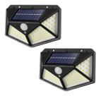 Kit 2 Luminarias Solar De Alta Potência 100 Leds Alto Brilho Cor da carcaça Preto Cor da luz Branca