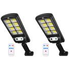 Kit 2 Luminárias Solar Led Parede Refletor 128 Cob Sensor Controle Preto 8 treliça 120 cob